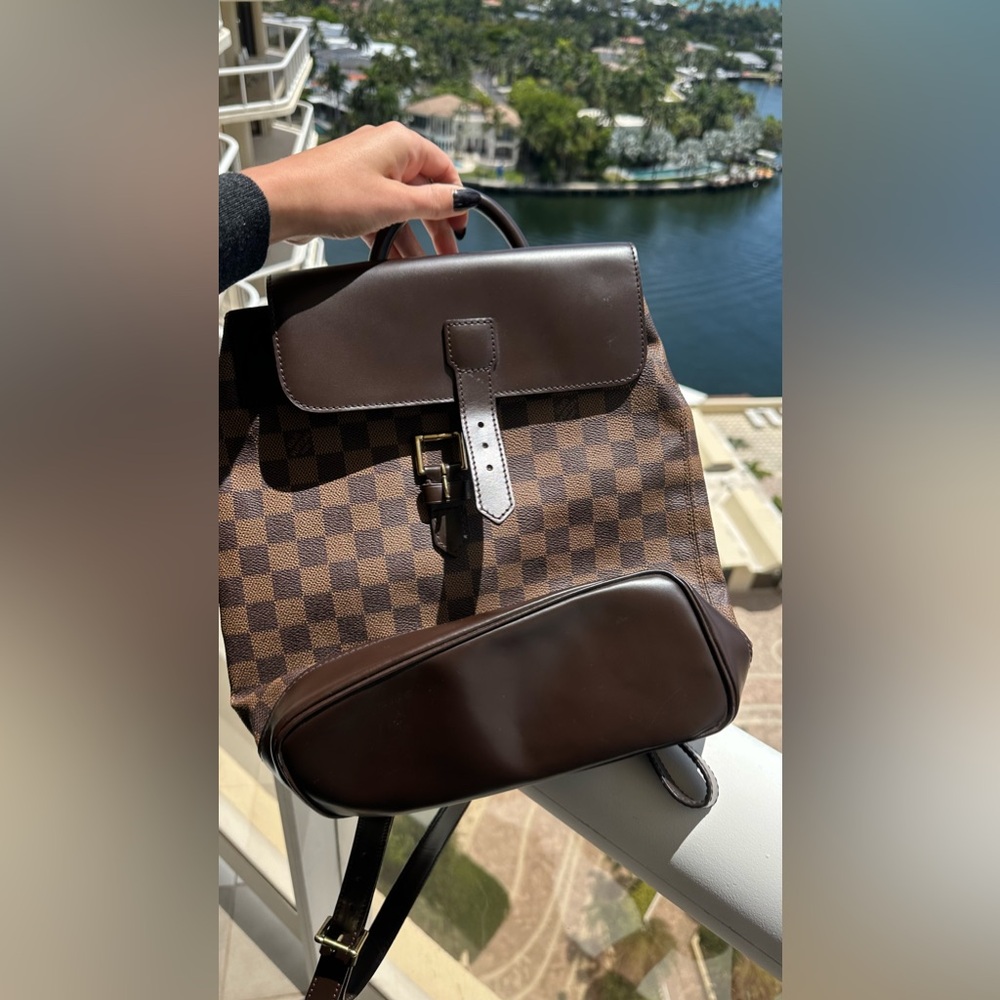 Louis Vuitton gently used Soho backpack. Material: Damier Ebene